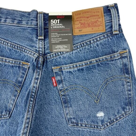 NWT LEVI'S Premium 501 Original High Rise Straight Leg Jean Sz 24 Hits Different - Picture 10 of 11